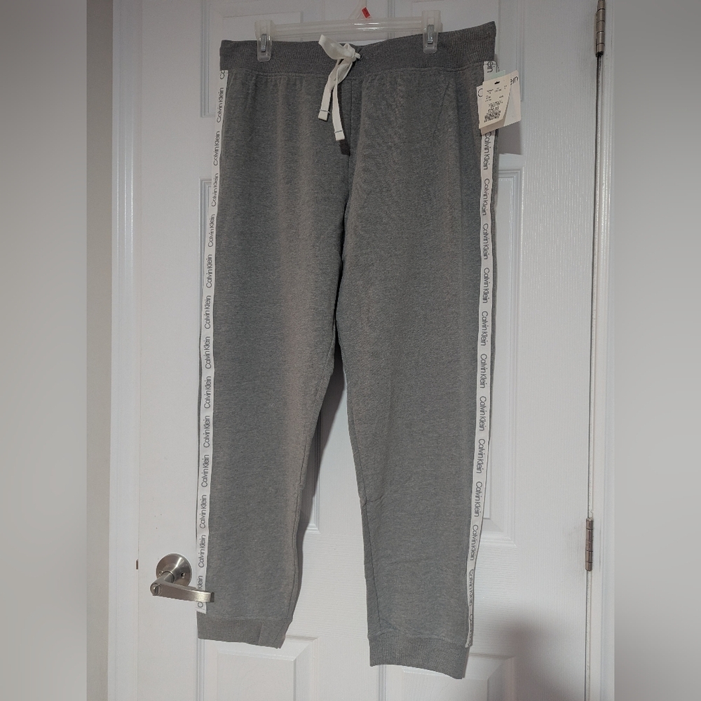 Calvin Klein Gray Joggers with Logo Trim for women Size XL